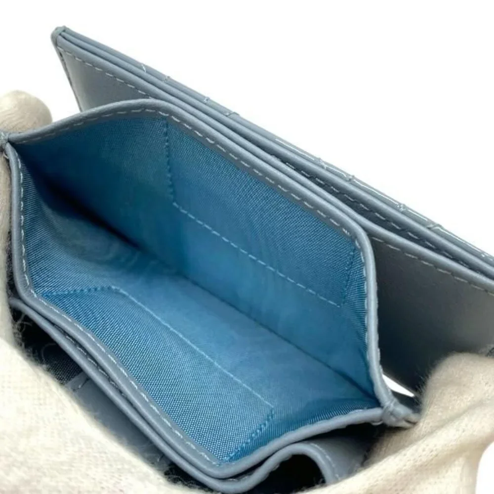 Christian Dior Lady Dior Jasmine Card Case Cannage Card Holder Patent Calfskin